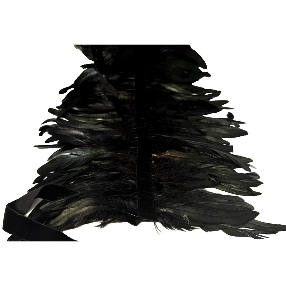 Victorian Real Natural Feather Shrug Shawl Shoulder Wrap Cape Gothic Collar
